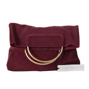 Sole Society Fold-Over Suede Bag 👜 Gold Handle – New with Tag